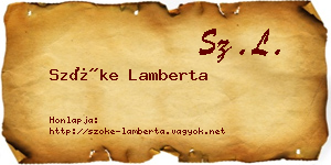 Szőke Lamberta névjegykártya